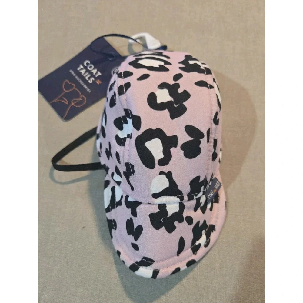 Coat & Tails Pink Leopard Print Dog Baseball Cap, Size S/M